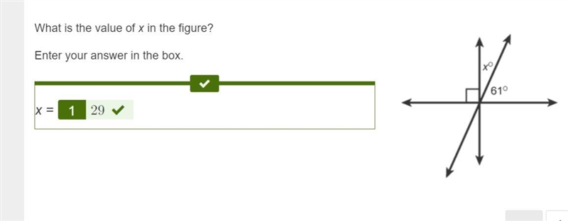 What is the value of x in the figure? Enter your answer in the box. x =-example-1