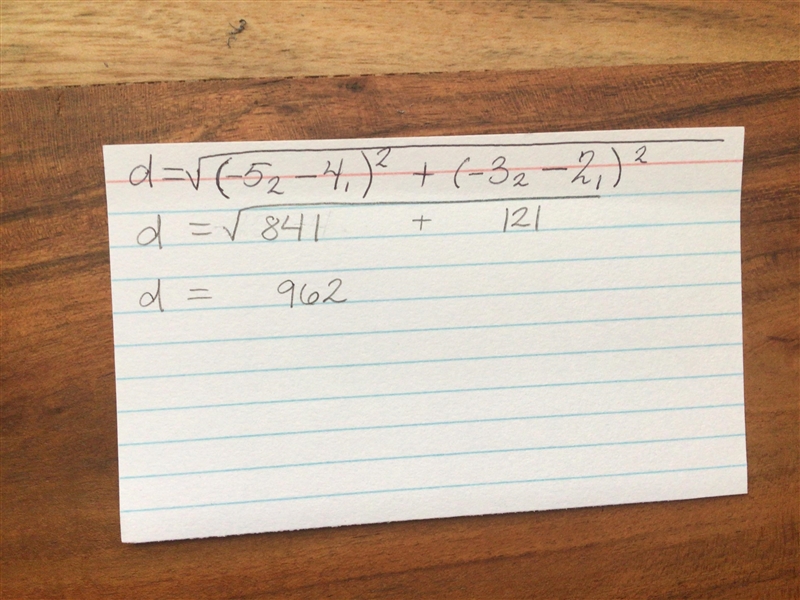 How do I do Distance Formula? Here is the equation ( or equations I don't know if-example-2