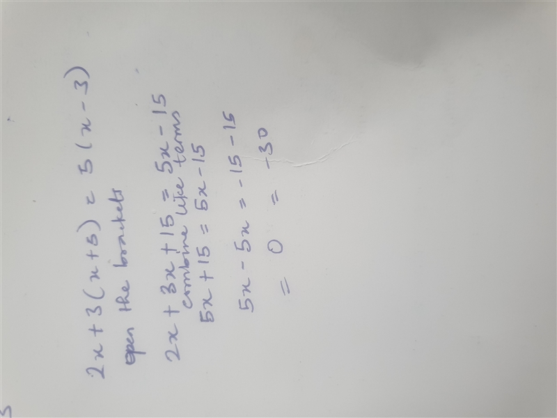 Find the solution to 2x+3(x+5)=5(x-3)-example-1