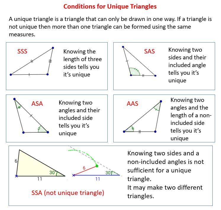 Which set of measurements will form a unique triangle? angle measures of 45°, 45°, 90° angle-example-1