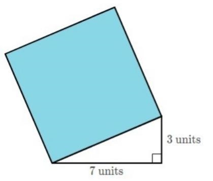 What is the area of the square that shares a side with the third side of the triangle-example-1