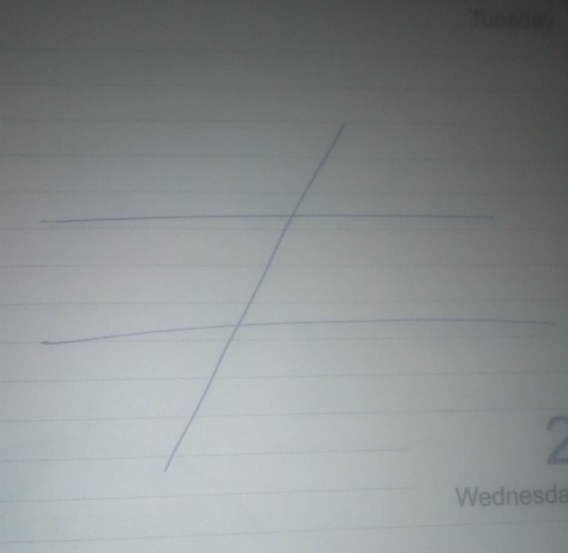 A transversal is: A. a line that makes an angle with another line. B. a line that-example-1