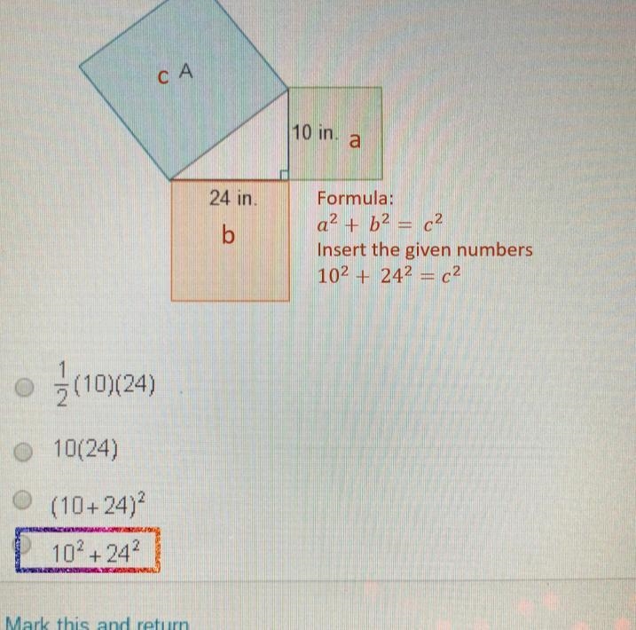 Which expression is equivalent to the area of square A,in square inches-example-1