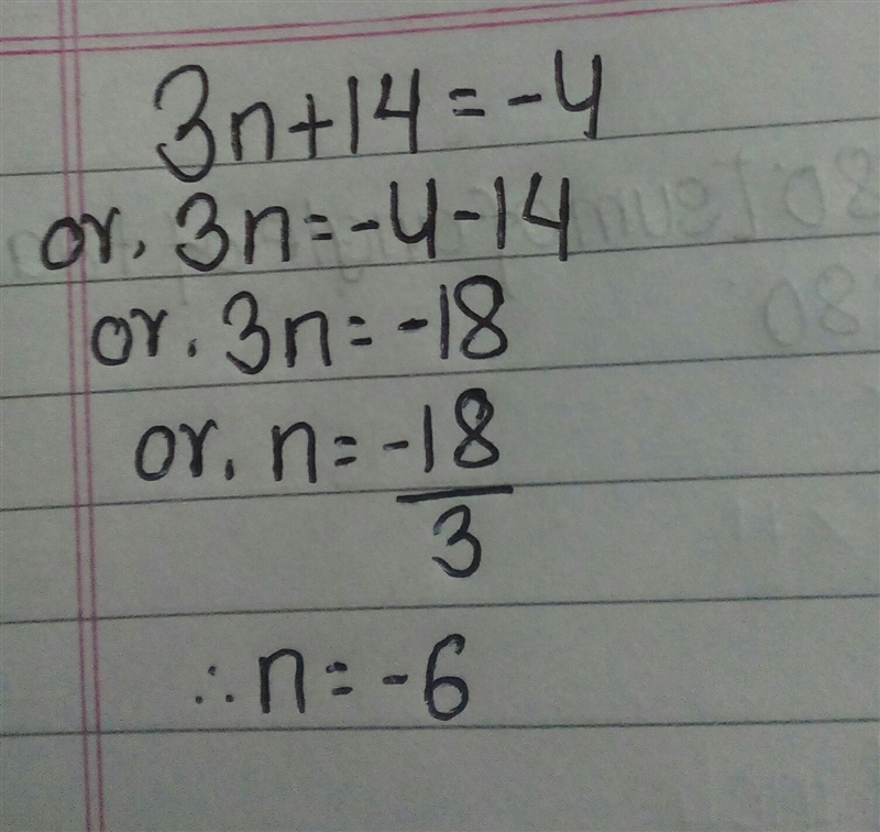 Зn + 14 = -4 What’s the n-example-1