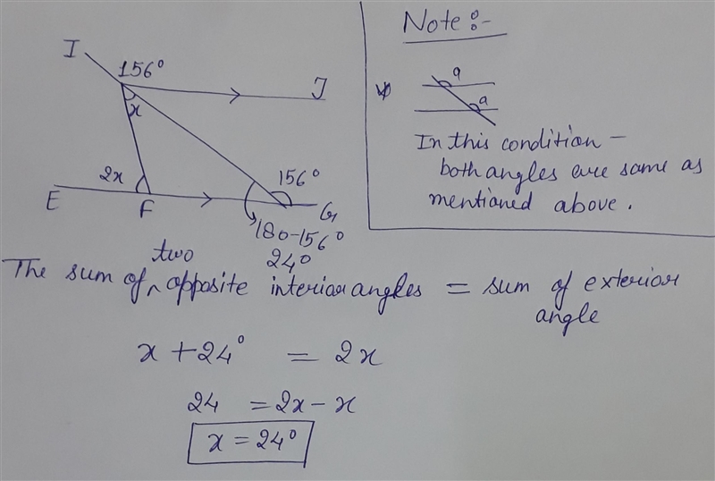 Find the value of x in each case. Give reasons to justify your solutions! H ∈ IG-example-1