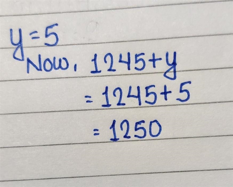 If y =5 what is 1245+y-example-1