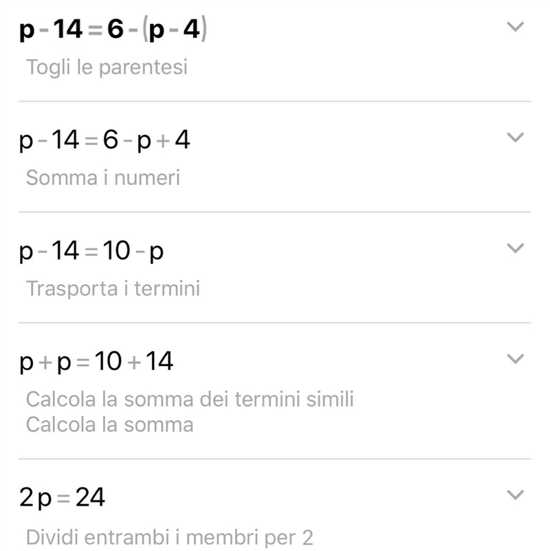 P-14=6-(p-4) a. p= -2 b. p= -1 c. p= 4 d. p= 8-example-1