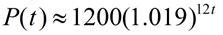 The function f(t) = 2300(0.25) represents the change in a quantity over t decades-example-4