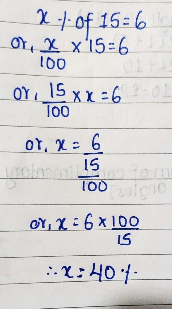 If Paul answer six questions out of 15 test questions correctly what percent of his-example-1