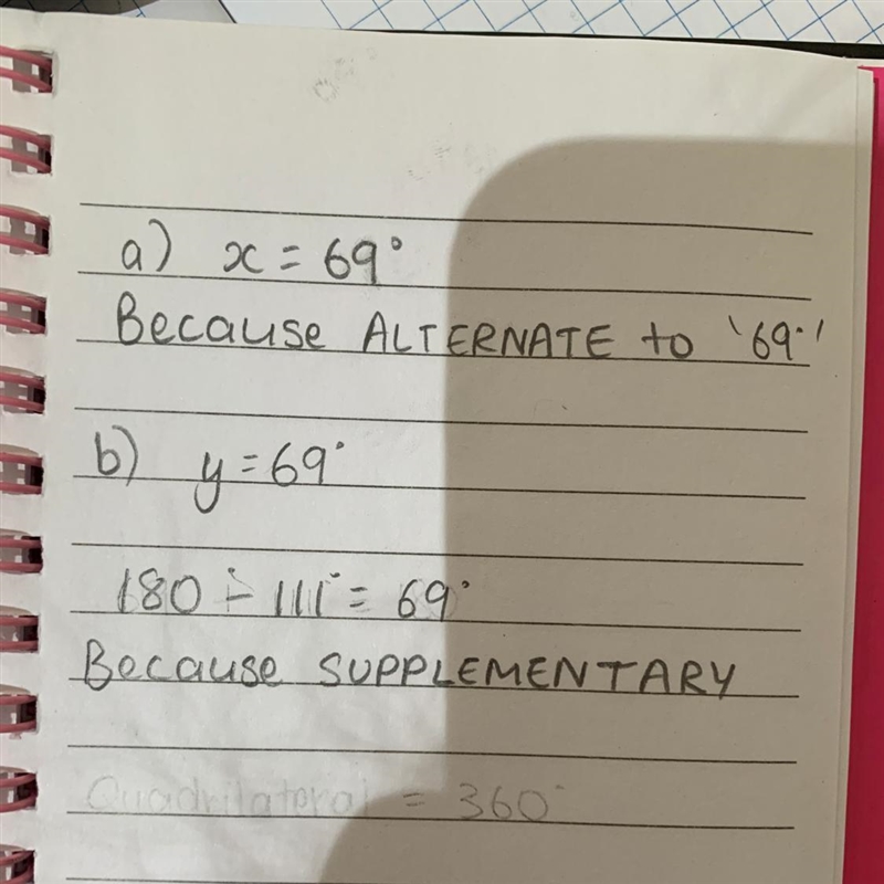 AB is parallel to CD. A)Find the value of angle x. B)Work out the value of angle y-example-1