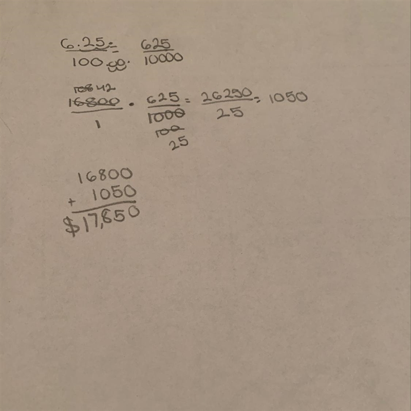 Suppose that the local sales tax rate is 6.25% and you purchased a used car for $16,800. What-example-1