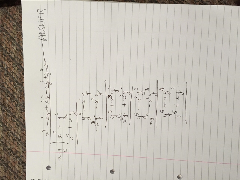 Divide the following polynomial, then place the ans descending powers of x. (x 5 + y-example-1