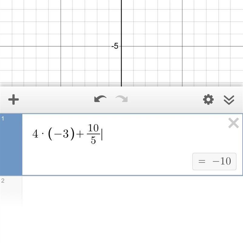 Which expression has a value of -10? Question 1 options: −3×5−(−8) 4×(−3) + 10÷5 −5+(−2)+22÷(−2) −2×5−20-example-1