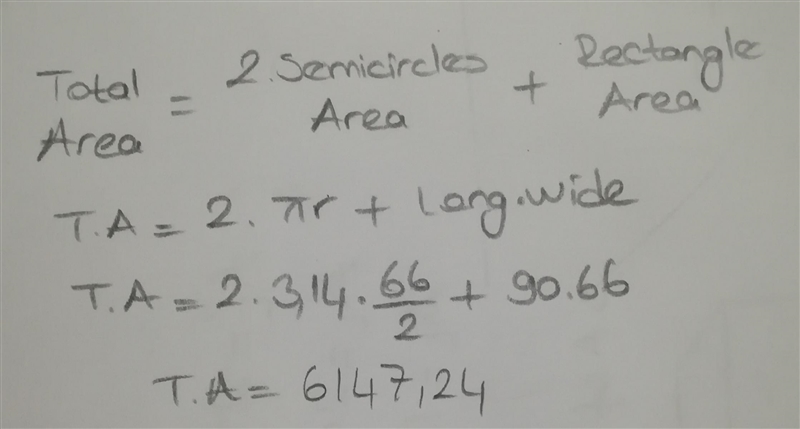 A training field is formed by joining a rectangle and two semicircles, as shown below-example-1