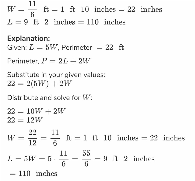 The length of a rectangle is 5 feet more than the width the perimeter is 22 feet what-example-1