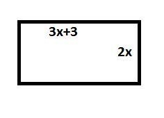 A rectangle is shown. All angles are right angles. The length of one side is 2 x and-example-1