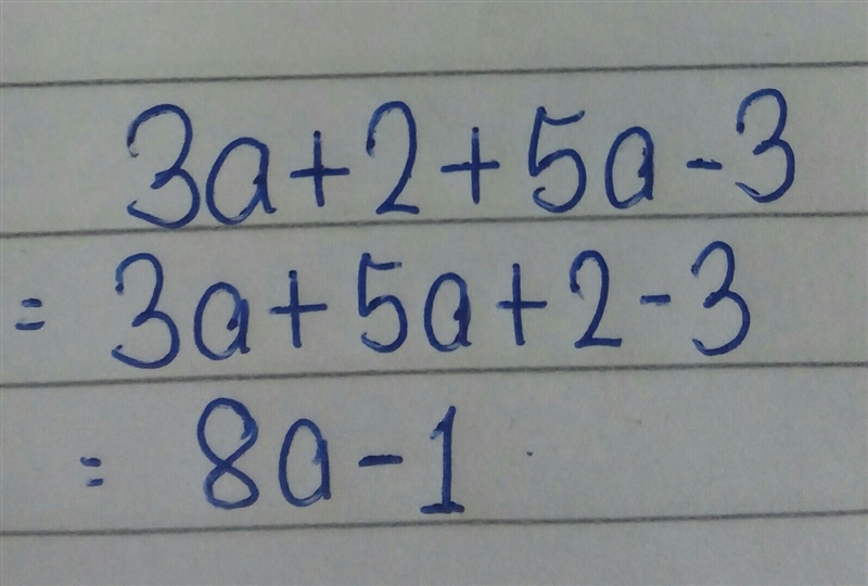 Find the sum of 3a+2 and 5a-3-example-1