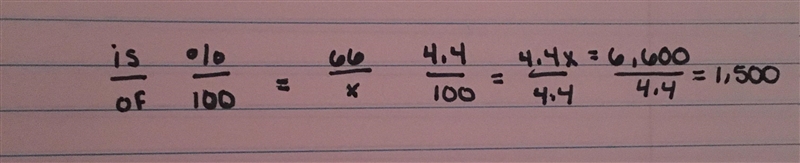 4.4% of what number is 66​-example-1