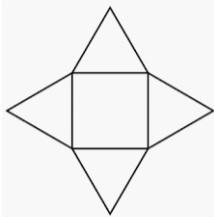 05.06)Which net represents the pyramid below? The image of a square pyramid. A hexagon-example-1