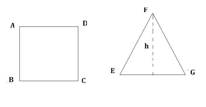 In the figure above, square ABCD and triangle EFG have the same areas. If AB =6 and-example-1