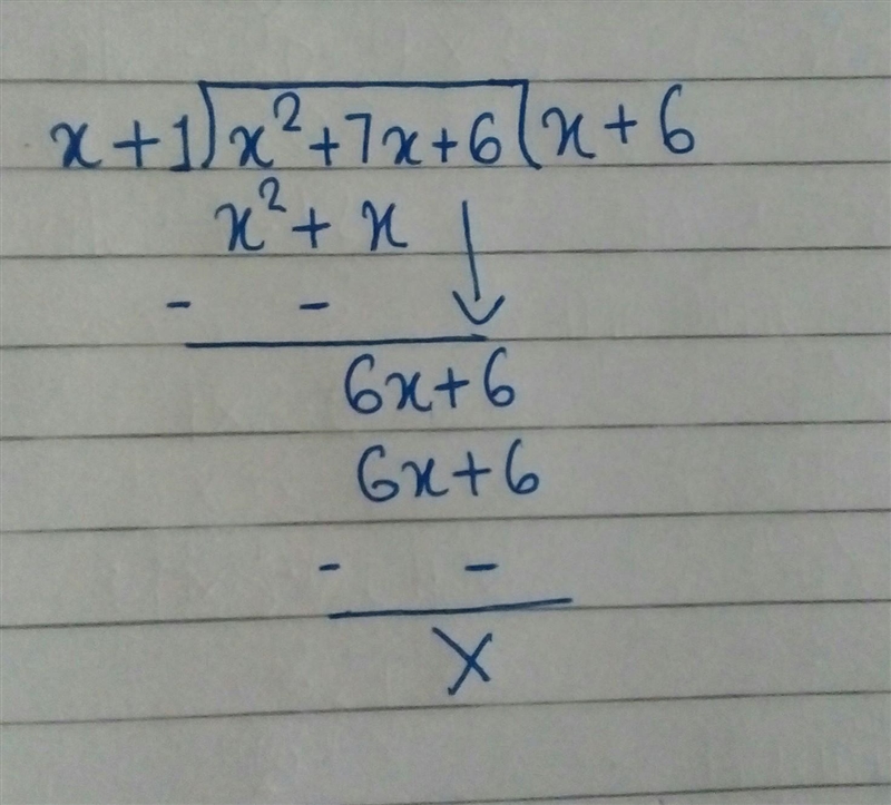 What is (x2 + 7x + 6) divided by (x + 1)? A) x - 6 B) x - 7 C) x + 6 D) x + 7-example-1