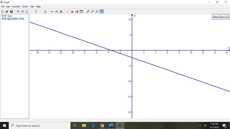 Set up a table of values and then graph the line from its parametric form. x=-3t +4 y-example-1