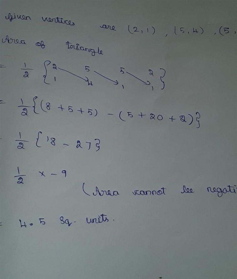 PLEASE HELP ASAP!! A triangle has vertices X(2,1), Y(5,4), and Z(5,1). What is the-example-1