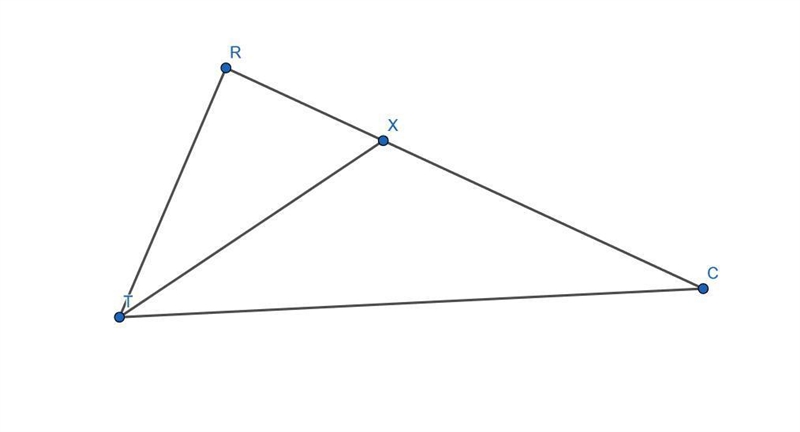 In triangle RST, RT = 4, ST = 8, and TX bisects < RTS. Which of the following proportions-example-1