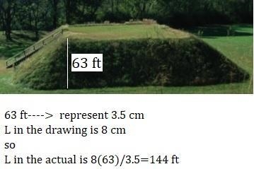 One of the parks mounds is 63 feet in height. If the top of the mound is rectangular-example-1