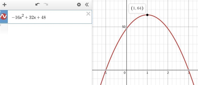 A golf ball is hit from a hill, and its height can be modeled by h(t)= -16 + 32t + 48, where-example-1