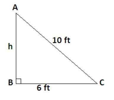 A 10 ft long ladder has one end that leans against a wall and another that rests on-example-1