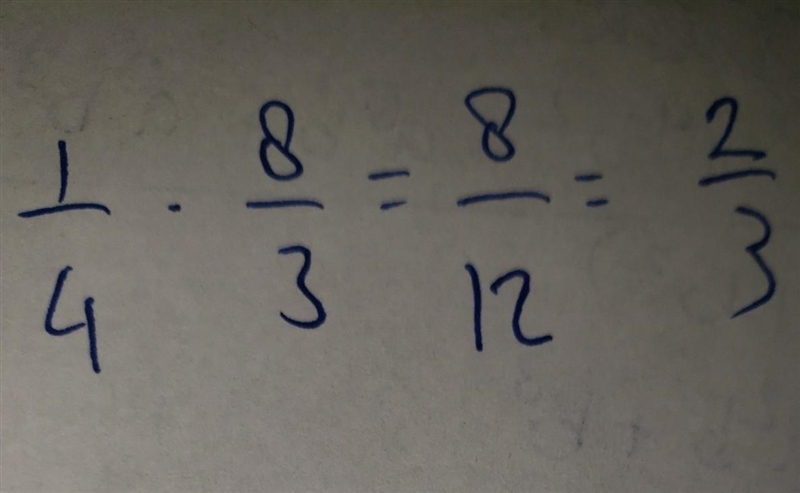 Which is the best reason why 2/3 is the exact quotient for 1/4 divided 3/8-example-1