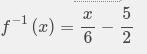 Inverse Functions Question: Find the inverse for f(x)= 6x+15-example-1