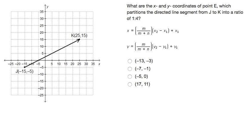 What are the x- and y- coordinates of point E, which partitions the directed line-example-1