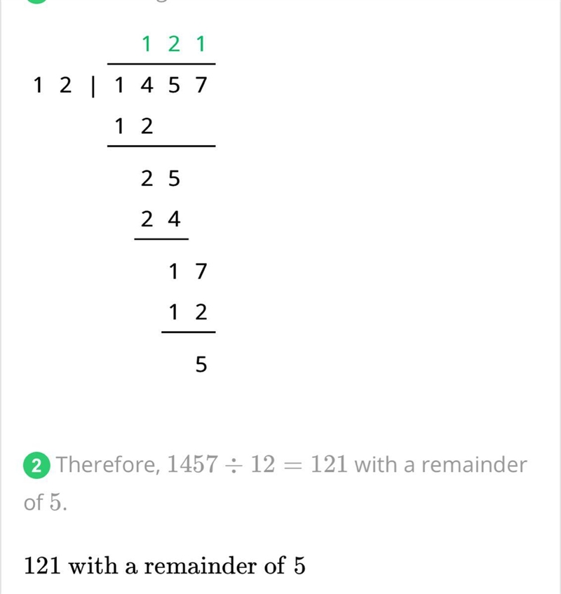 1457 divided by 12 Using long division to solve the following question-example-1