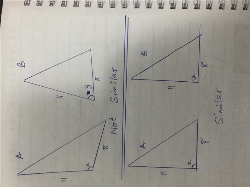 tyler claims that if two triangles each have a side length of 11 units and a side-example-1