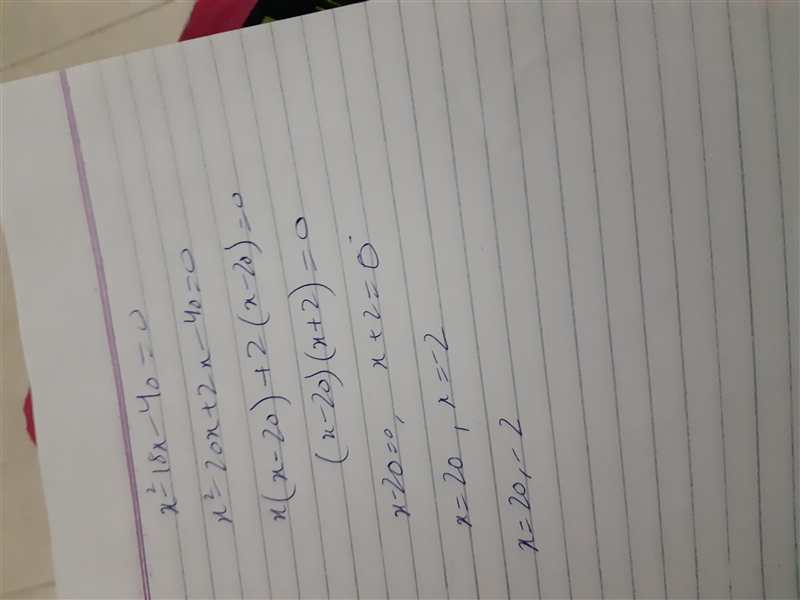 Solve by factoring or finding square roots x^2-18x-40=0-example-1