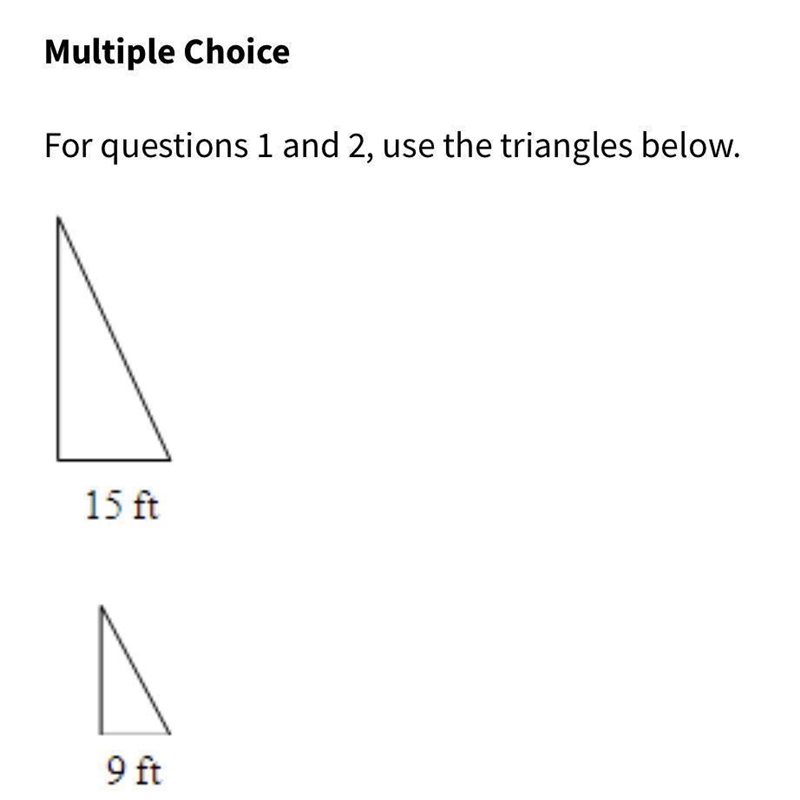 1. The triangles above are similar. What is the ratio (larger to smaller) of the perimeters-example-1