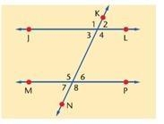 The Question Is: Use the figure. Assume that lines JL and MP are parallel. Name a-example-1