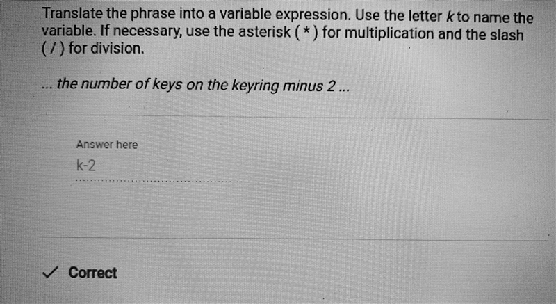 Question / Of 9 2 Points Translate the phrase into a variable expression. Use the-example-1