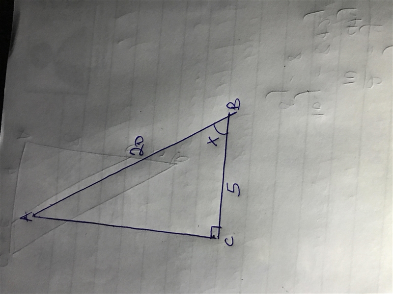 D.) A 20-ft ladder leans against a house and the base of the ladder is 5 feet from-example-1