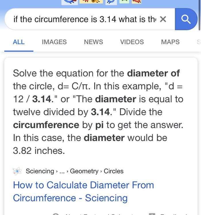 A circle has a circumference of 3.14 What is the diameter of the circle?-example-1