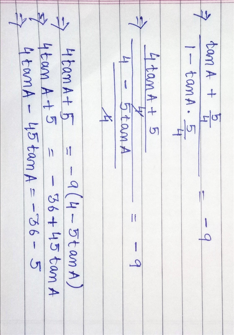 Find tan A in exact value.-example-2