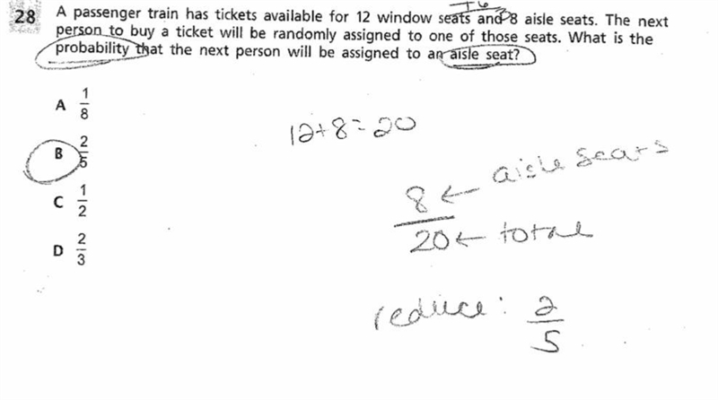 A passenger train has tickets available for 12 window seats and 8 aisle seats. The-example-1