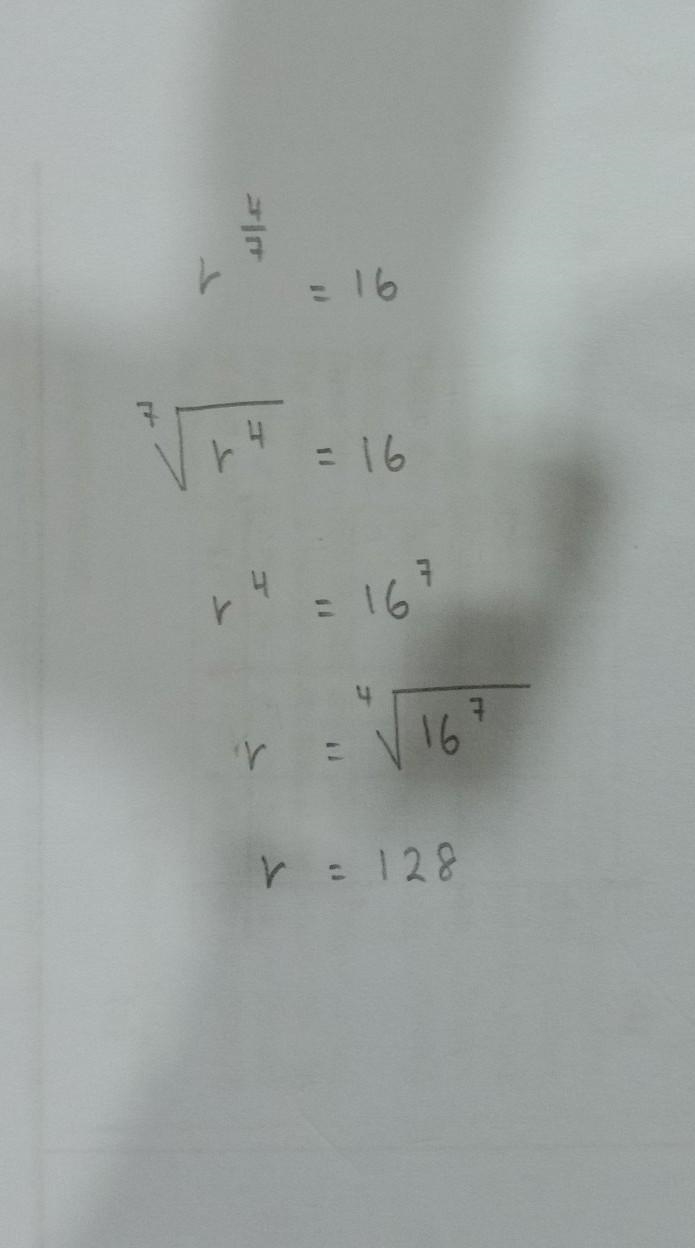 Solve the equation. r^4/7=16-example-1