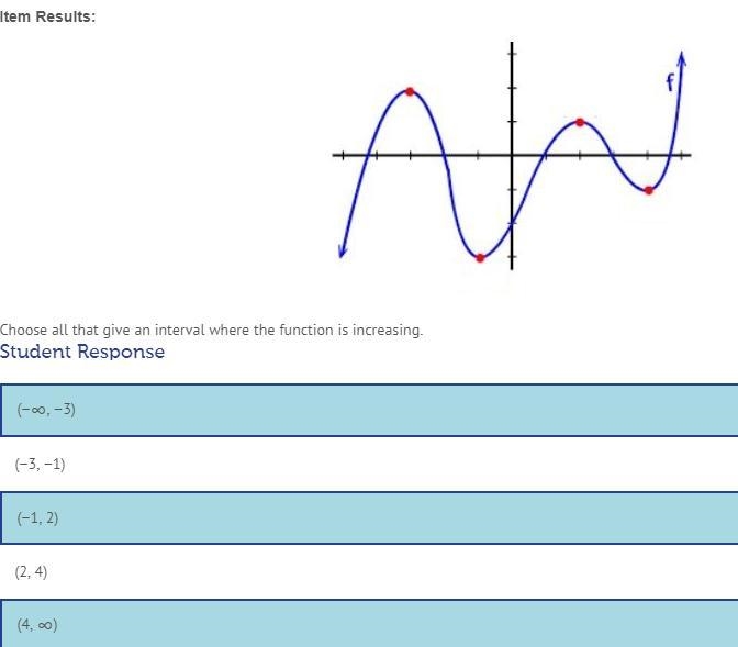 Choose ALL that give an interval where the function is increasing. A. (-infinity, -3) B-example-1