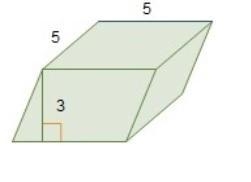 An oblique prism has a square base and height of 3 centimeters. What is the volume-example-1