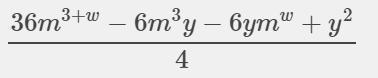 (3m^3- 1/2 y) (3m^w - 1/2y) multiply-example-1