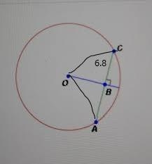 If the blue radius below is perpendicular to the green chord and the segment BC is-example-1