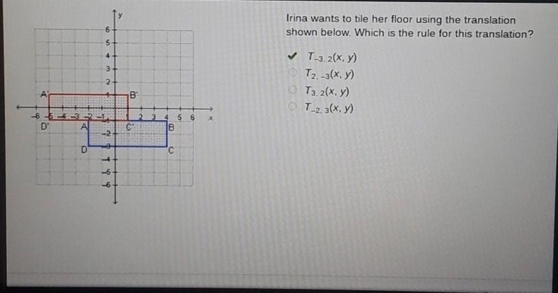 On a coordinate plane, 2 rectangles are shown. The first rectangle has points A (negative-example-1